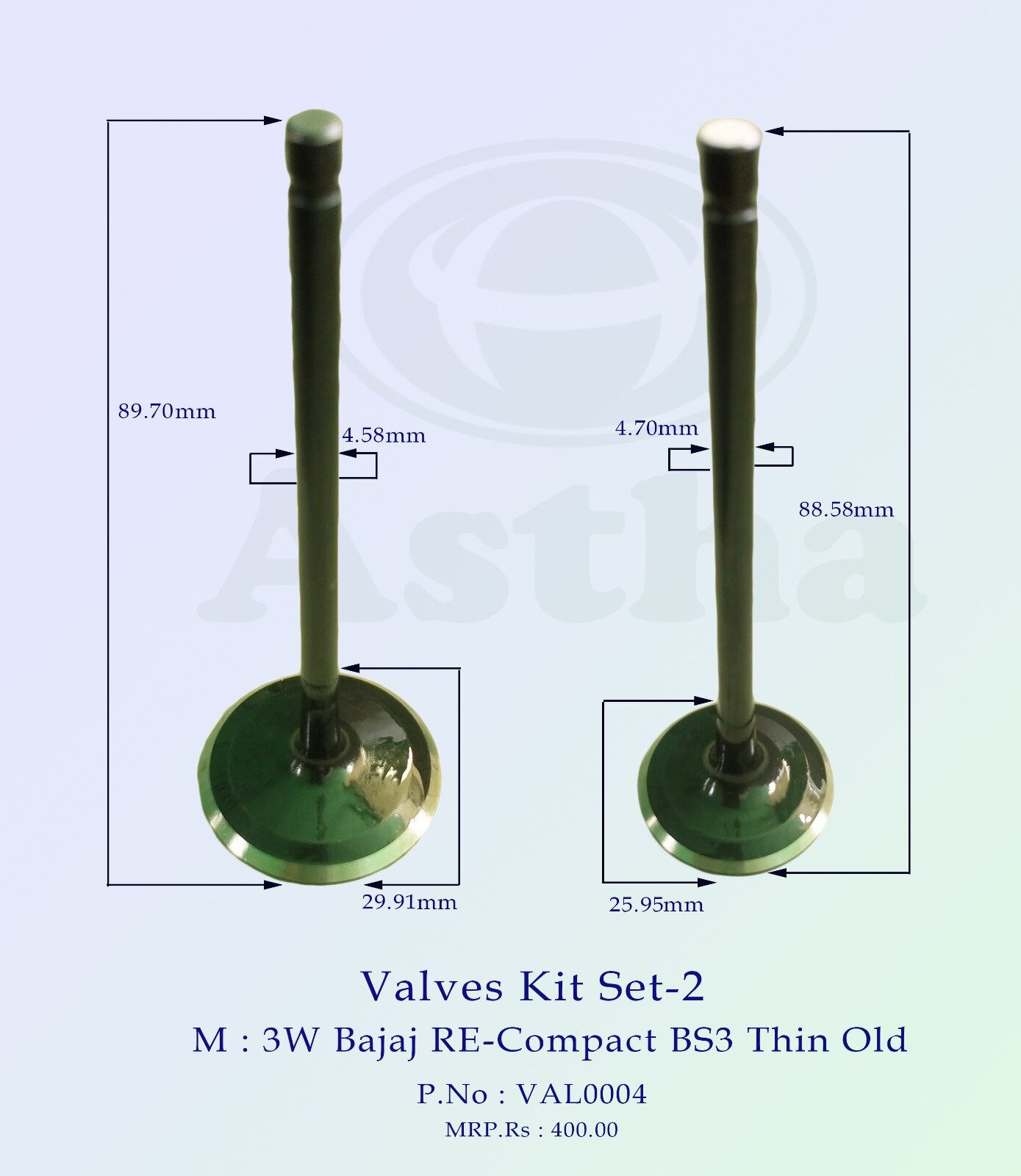 Valves Kit (Set-2) 3W Bajaj RE-Compact BS3 Fat New